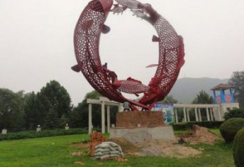 鏤空鯉魚雕塑 廣場(chǎng)近代雕塑 門口小品