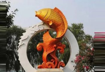 仿真鯉魚(yú)雕塑 店門(mén)口園林雕塑 動(dòng)物小品