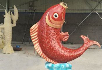公園鯉魚(yú)雕塑 酒店門(mén)口雕塑 彩繪擺件