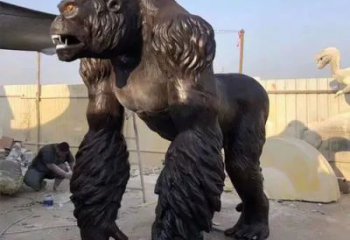 抽象黑猩猩雕塑 店門口彩繪雕塑 步行街?jǐn)[件