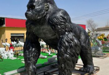 仿古黑猩猩雕塑 庭院彩繪雕塑 田間小品