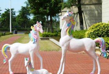 公園獨(dú)角獸雕塑 酒店門口雕塑 彩繪擺件