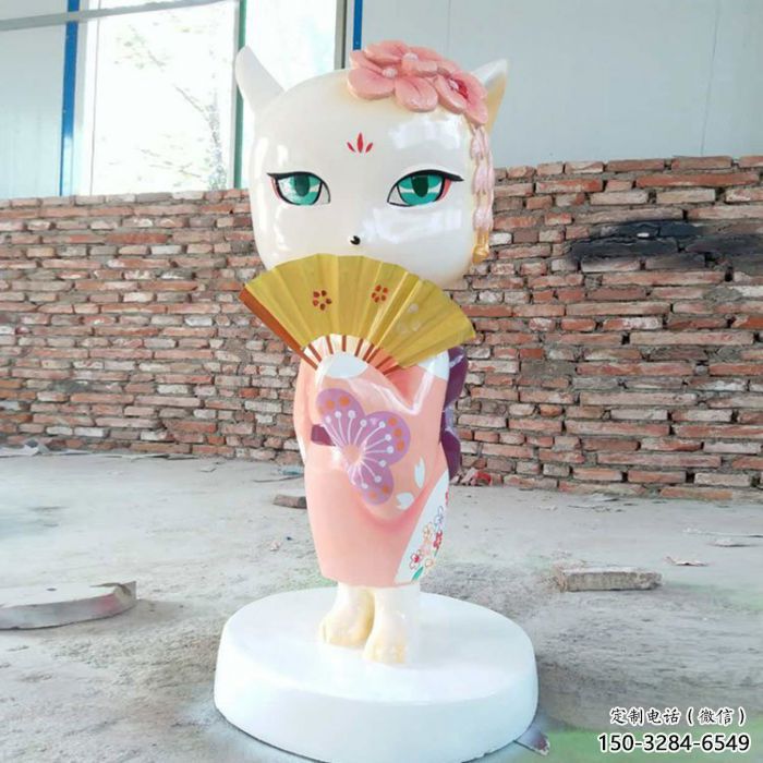 抽象狐貍雕塑 店門口彩繪雕塑 步行街擺件 抽象狐貍雕塑 店門口彩繪雕塑 步行街擺件