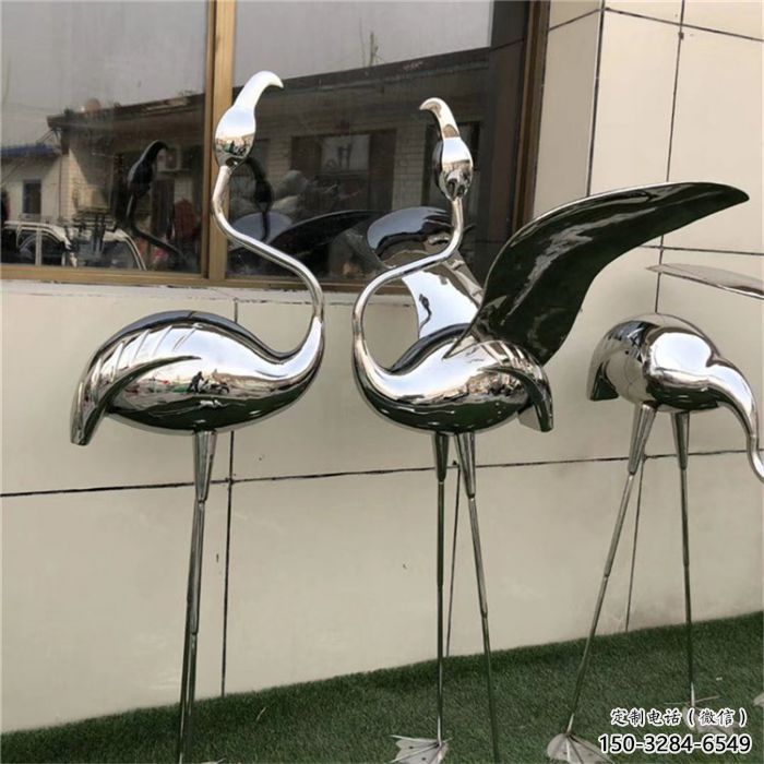 城市丹頂鶴雕塑 風(fēng)景區(qū)彩繪雕塑 抽象擺件
