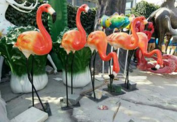 城市火烈鳥雕塑 風(fēng)景區(qū)彩繪雕塑 抽象擺件
