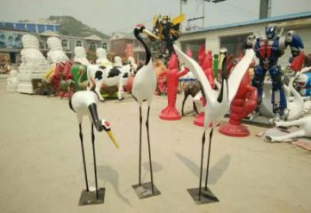 仿真仙鶴雕塑 酒店公園雕塑 風景區(qū)擺件