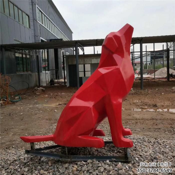 公園狼狗雕塑 酒店門口雕塑 彩繪擺件 公園狼狗雕塑 酒店門口雕塑 彩繪擺件