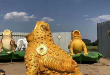 創(chuàng)意金蟾雕塑 步行街店門口雕塑 動物小品