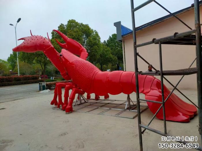 抽象龍蝦雕塑 店門口彩繪雕塑 步行街擺件 抽象龍蝦雕塑 店門口彩繪雕塑 步行街擺件