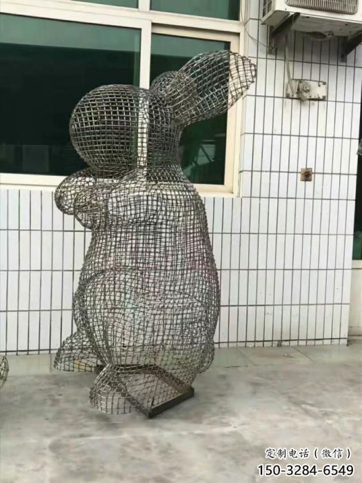 抽象大白兔雕塑 店門口彩繪雕塑 步行街?jǐn)[件