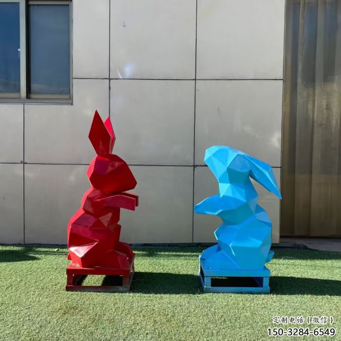 抽象兔子雕塑 店門口彩繪雕塑 步行街?jǐn)[件 抽象兔子雕塑 店門口彩繪雕塑 步行街?jǐn)[件