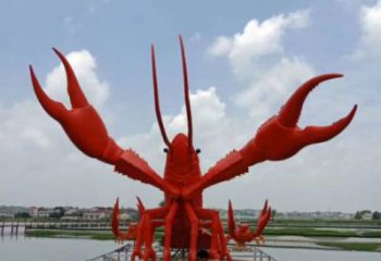 彩繪龍蝦雕塑 仿真動(dòng)物雕塑 步行街?jǐn)[件