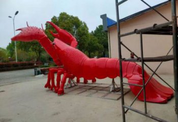 抽象龍蝦雕塑 店門口彩繪雕塑 步行街?jǐn)[件