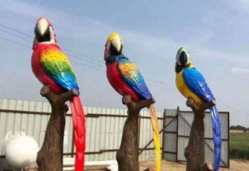 廣場(chǎng)鸚鵡雕塑 公園仿真雕塑 抽象擺件