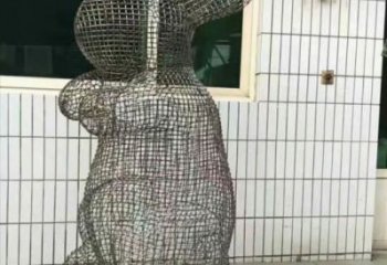抽象大白兔雕塑 店門口彩繪雕塑 步行街?jǐn)[件