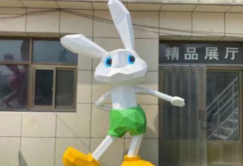 彩繪兔子雕塑 仿真雕塑 步行街?jǐn)[件