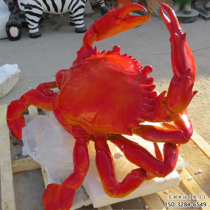 仿真螃蟹雕塑 店門(mén)口園林雕塑 動(dòng)物小品