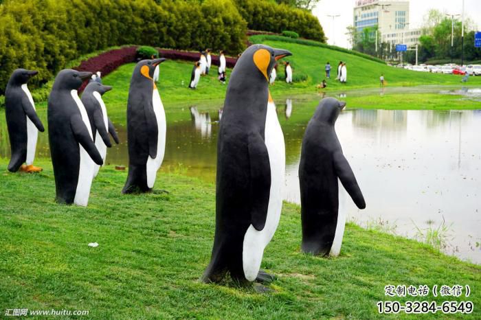 公園企鵝雕塑 酒店門口雕塑 彩繪擺件 公園企鵝雕塑 酒店門口雕塑 彩繪擺件