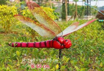 田間蜻蜓雕塑 彩繪仿真雕塑 園林擺件