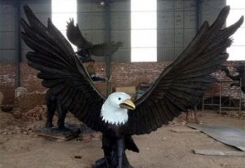 彩繪老鷹雕塑 仿真動(dòng)物雕塑 步行街?jǐn)[件