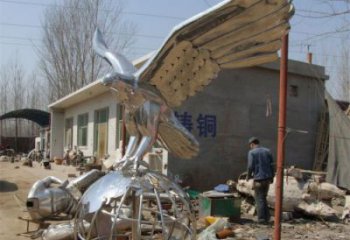 大型老鷹雕塑 商業(yè)街廣場(chǎng)雕塑 古銅色擺件