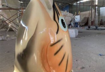 抽象魚頭雕塑 店門口彩繪雕塑 步行街?jǐn)[件