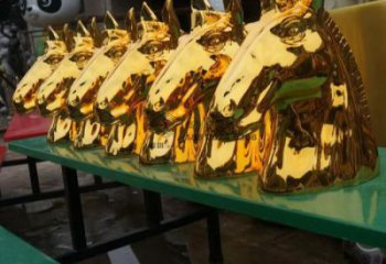 抽象馬頭雕塑 店門口彩繪雕塑 步行街?jǐn)[件