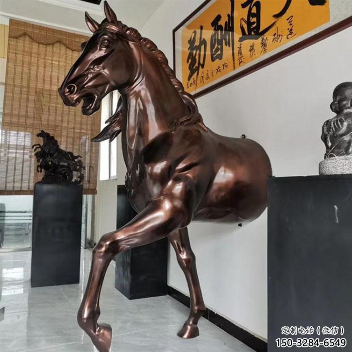 古銅色馬頭雕塑 大型城市雕塑 商業(yè)街?jǐn)[件