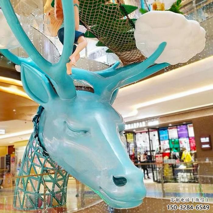 城市鹿頭雕塑 風(fēng)景區(qū)彩繪雕塑 抽象擺件