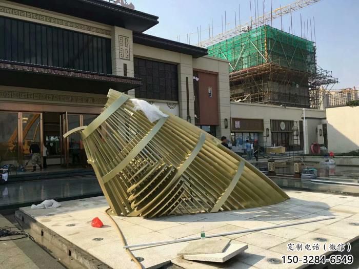 城市魚(yú)尾雕塑 風(fēng)景區(qū)彩繪雕塑 抽象擺件