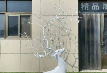 門口鹿頭雕塑 售樓處仿真雕塑 彩繪小品