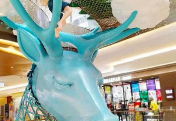 城市鹿頭雕塑 風景區(qū)彩繪雕塑 抽象擺件