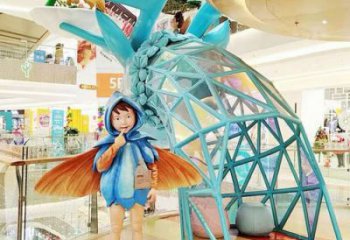 公園鹿頭雕塑 酒店門口雕塑 彩繪擺件