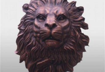 古銅色獅子頭雕塑 大型城市雕塑 商業(yè)街?jǐn)[件