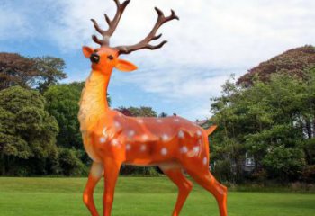 庭院小鹿雕塑 城市古銅色雕塑 動物小品