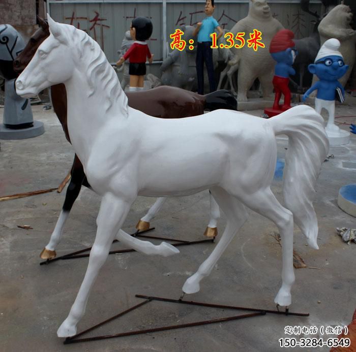 店門口白馬雕塑 創(chuàng)意景觀雕塑 仿真擺件