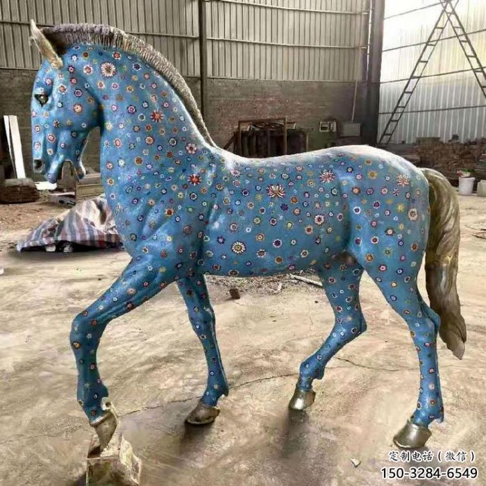 庭院馬踏球雕塑 城市古銅色雕塑 動(dòng)物小品