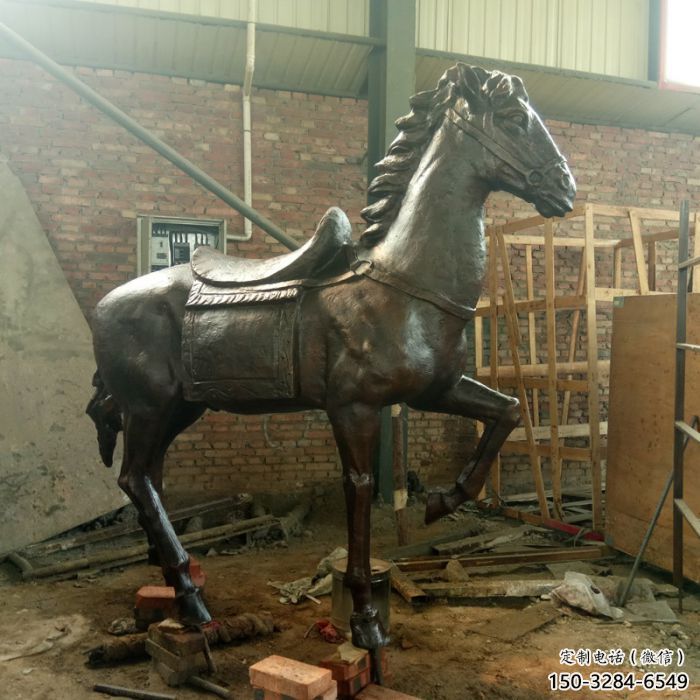 庭院馬踏飛燕雕塑 城市古銅色雕塑 動物小品