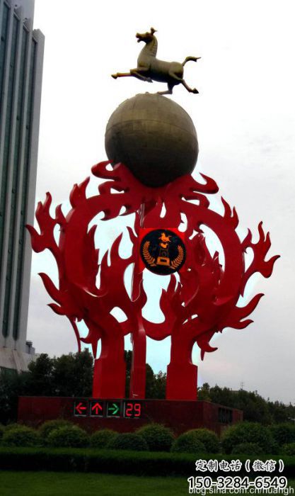 城市馬踏飛燕雕塑 風(fēng)景區(qū)彩繪雕塑 抽象擺件