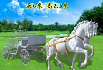 公園白馬雕塑 酒店門口雕塑 彩繪擺件
