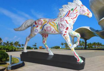 商業(yè)街白馬雕塑 售樓處雕塑 動物擺件
