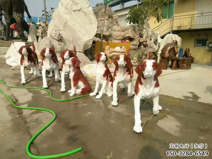 庭院小狗雕塑 城市古銅色雕塑 動物小品
