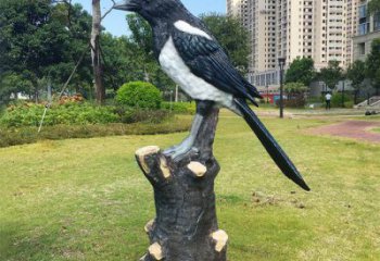 抽象喜鵲雕塑 店門口彩繪雕塑 步行街?jǐn)[件
