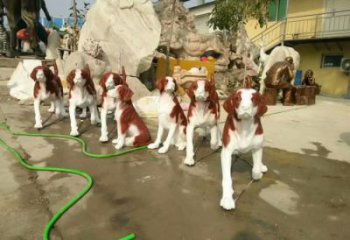 庭院小狗雕塑 城市古銅色雕塑 動物小品