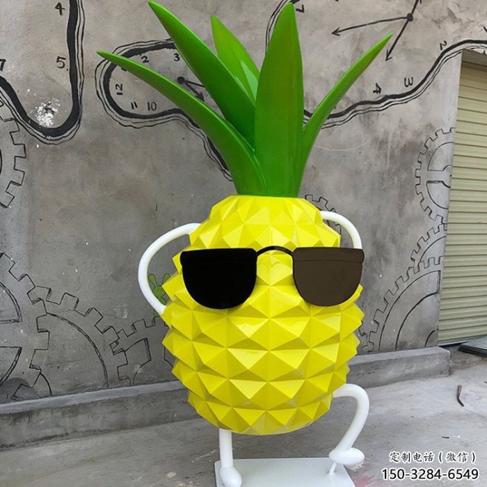 創(chuàng)意菠蘿雕塑 步行街店門(mén)口雕塑 果蔬小品 創(chuàng)意菠蘿雕塑 步行街店門(mén)口雕塑 果蔬小品