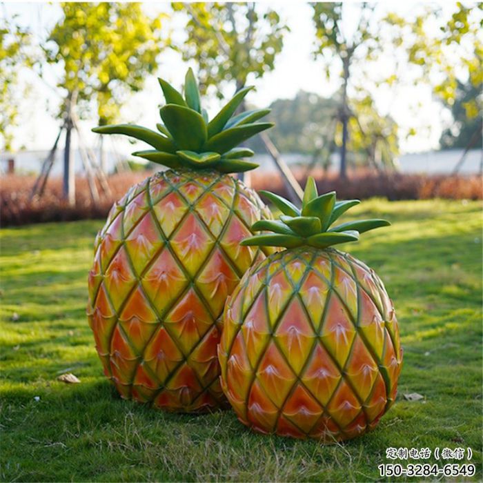 酒店菠蘿雕塑 庭院仿真雕塑 彩繪小品