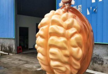 抽象核桃雕塑 店門口彩繪雕塑 步行街擺件