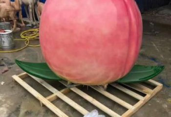 仿真桃子雕塑 店門(mén)口園林雕塑 水果小品