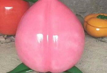 售樓處桃子雕塑 商業(yè)街仿真雕塑 水果擺件