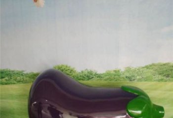 抽象茄子雕塑 店門口彩繪雕塑 步行街?jǐn)[件
